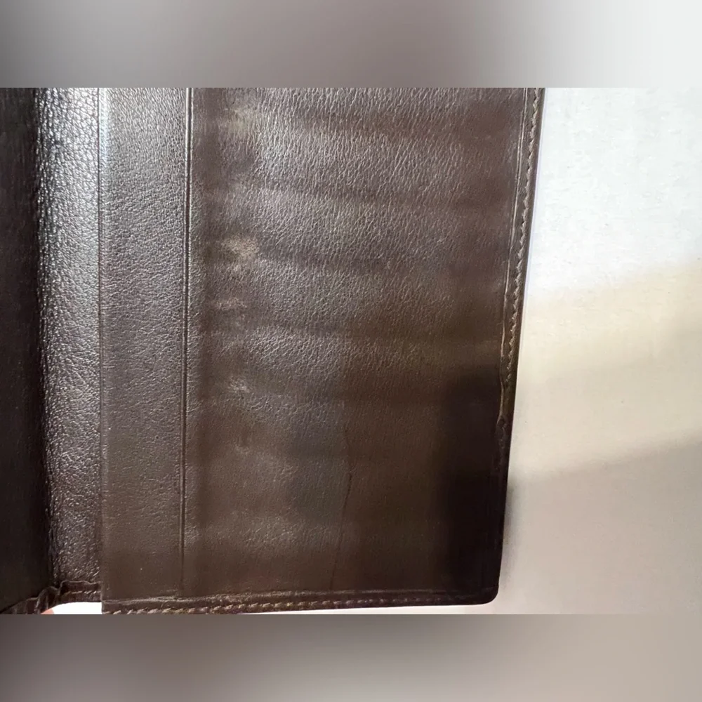 Loewe brown‎ leather anagram bifold long wallet